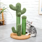 Cute Cactus Cat Tree with Ball Scratching Post for Climbing