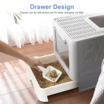 XXL Foldable Cat Litter Box - Large Space, Front Entry & Top Exit with Tray - Image 2