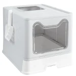 XXL Foldable Cat Litter Box - Large Space, Front Entry & Top Exit with Tray - Image 4
