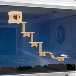 Cat Tower Condo Toy - Solid Wood, No Punching, Sucker Scratching Post, Climbing Tree Frame - Image 4