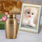 Stainless Steel Keepsake Urn for Ashes | Paws Engraved Memorial Urn for Cats and Pets - Image 3