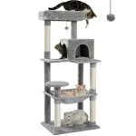 56.3'' 5-Level Cat Tower for Large Indoor Cats with Hammock, Sisal Scratching Posts, Cozy Condo, and Top Perch