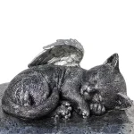 Personalized Cat Urn | Heavenly Angel Cat Sleeping on Pillow Cremation Urn - Small Pet Memorial Statue - Image 4