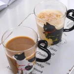 Transparent Cute Cat Glass Mugs - Perfect for Coffee, Tea, Milk, and Juice - Image 3