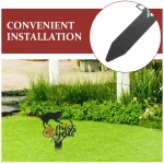 Cat Memorial Grave Marker | Metal Pet Memorial Stake with 'Miss You' Sign and Grave Flowers - Image 2