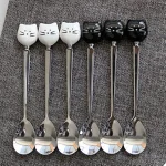 Cute Cat Spoon Set - 1 Pair Stainless Steel Tea and Coffee Spoons for Cat Lovers - Image 3