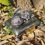 Personalized Cat Urn | Heavenly Angel Cat Sleeping on Pillow Cremation Urn - Small Pet Memorial Statue - Image 6