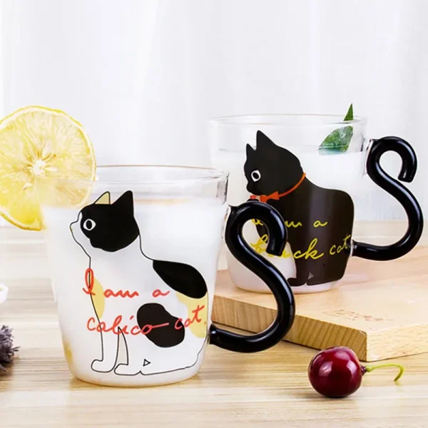 Transparent Cute Cat Glass Mugs – Perfect for Coffee, Tea, Milk, and Juice Transparent Cute Cat Glass Mugs – Perfect for Coffee, Tea, Milk, and Juice