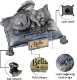 Personalized Cat Urn | Heavenly Angel Cat Sleeping on Pillow Cremation Urn - Small Pet Memorial Statue - Image 5
