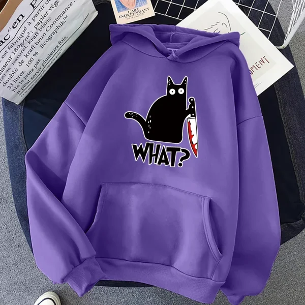 Kitchen Knife Black Cat What? Womens Hoodies Kitchen Knife Black Cat What? Womens Hoodies