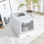 XXL Foldable Cat Litter Box - Large Space, Front Entry & Top Exit with Tray - Image 3