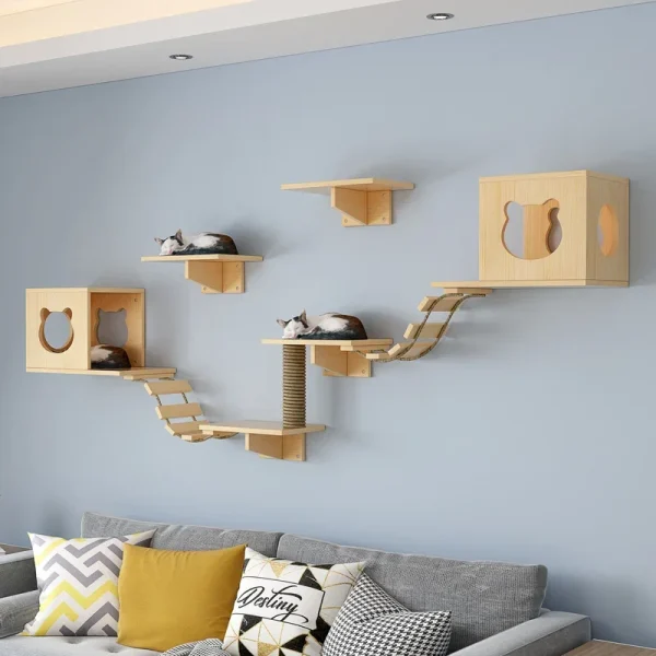 Solid Wood Cats Tower Tree Condo – Scratching Platform, Mat Sofa, Cat Game Climbing Frame Solid Wood Cats Tower Tree Condo – Scratching Platform, Mat Sofa, Cat Game Climbing Frame