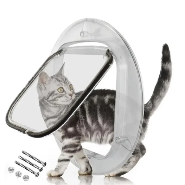 Interior Cat Door With Mute Opening Using Magnetic Latch Clear and 4 Locking Methods Interior Cat Door With Mute Opening Using Magnetic Latch Clear and 4 Locking Methods