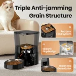 Smart Control Automatic Pet Feeder - Button Version, Dispenser for Cats and Dogs - Image 3