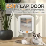 Wall Entry Cat Door Flap With 4 Way Security Lock - Image 2