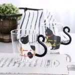 Transparent Cute Cat Glass Mugs - Perfect for Coffee, Tea, Milk, and Juice - Image 2