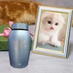 Stainless Steel Keepsake Urn for Ashes | Paws Engraved Memorial Urn for Cats and Pets - Image 4