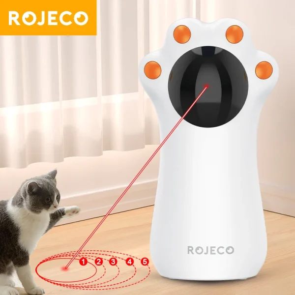 ROJECO Smart Automatic Cat Laser Toy – Interactive LED Teaser for Pets | Handheld Indoor Toy for Cats and Kittens ROJECO Smart Automatic Cat Laser Toy – Interactive LED Teaser for Pets | Handheld Indoor Toy for Cats and Kittens
